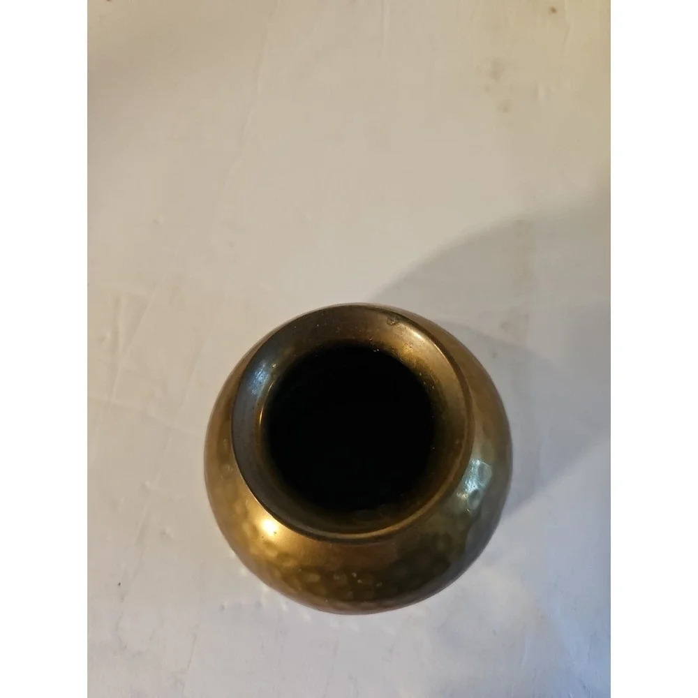 Vintage Gold Hammered Brass Heavy Small Bowl Holy Water?‎ Made In India 3 X 2